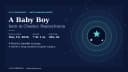 Ivy Surrogacy birth announcement card for a baby boy born May 10, 2026 in Chester, Pennsylvania, weighing 7 pounds 1 ounce at 38 weeks 3 days, on a deep navy background with teal star accents.
