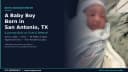**Image Alt Text:**  Featured image for Ivy Surrogacy birth announcement: a newborn baby boy born in San Antonio, Texas, swaddled in a hospital blanket, with text overlay reading "A Baby Boy Born in San Antonio, TX — A Journey Built on Trust & Referral" on a deep navy background with teal accents.