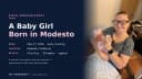 Ivy Surrogacy birth announcement — a baby girl born May 17, 2026, in Modesto, California, weighing 6 lbs 9 oz at 39 weeks; the newborn's face is obscured for privacy.