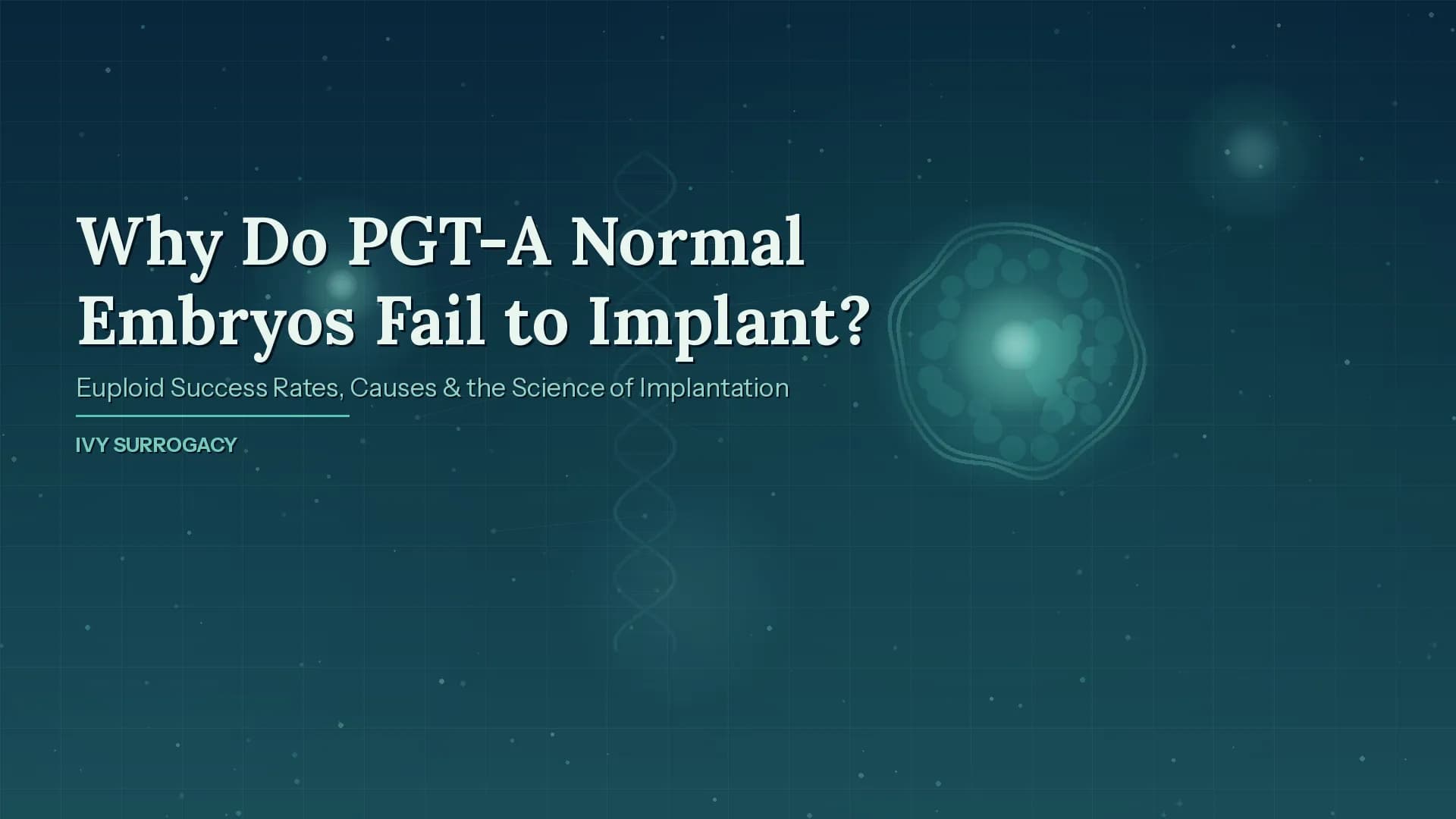 PGT-A normal euploid blastocyst illustration — why good embryos fail to implant in IVF and surrogacy transfers