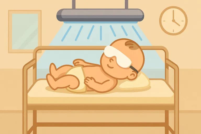 newborn baby receiving phototherapy