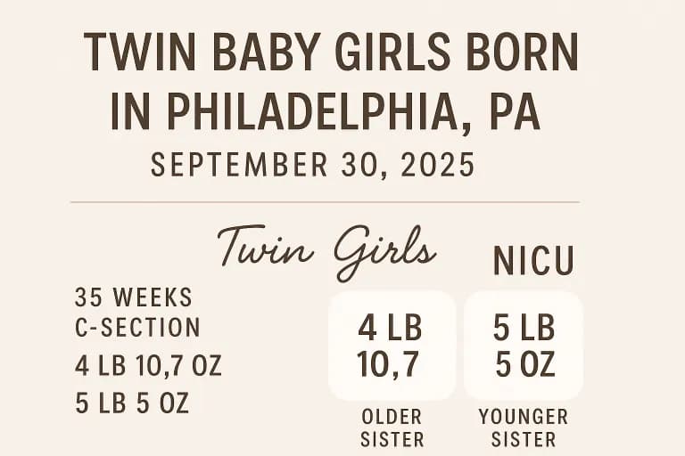 twin baby girls born in Philadelphia