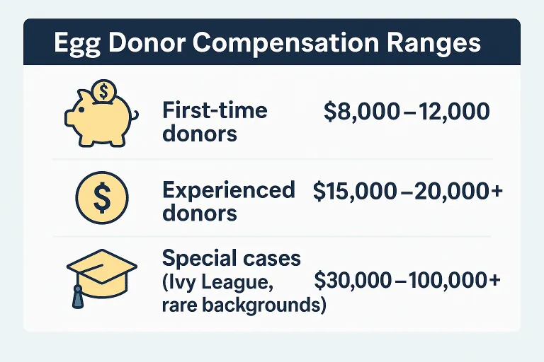 Egg Donor Compensation Ranges